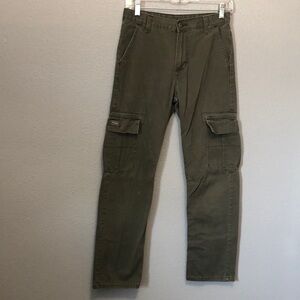 Wrangler green cargo pants Girls Teen 14 denim jeans adjustable waist utility
